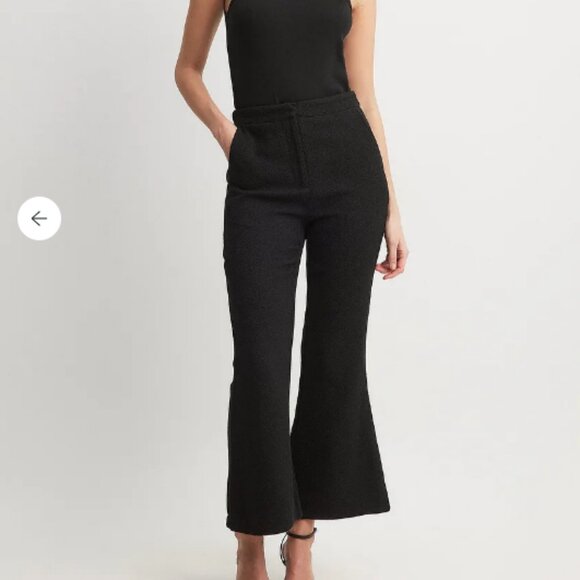 NA-KD Pants - NWT NAKD Black Tweed Structured Flared Suit Pants